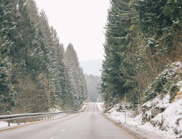 Strada con neve